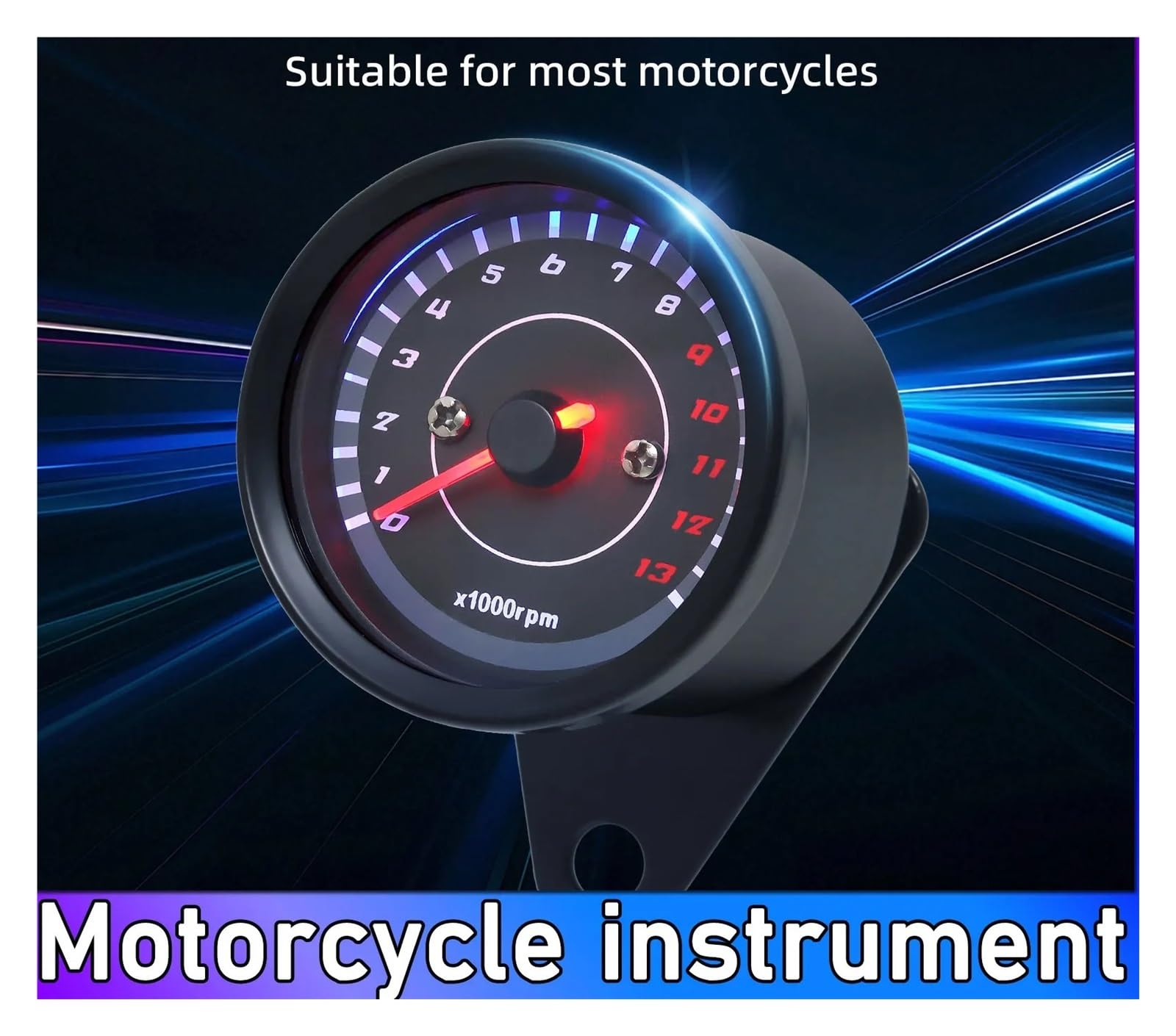 Contagiri Per Moto 13000 Giri/min Ricambi Per Moto Contachilometri Accessori Per Motociclette Macchinari Contagiri Con Luce LED Universale Indicatore