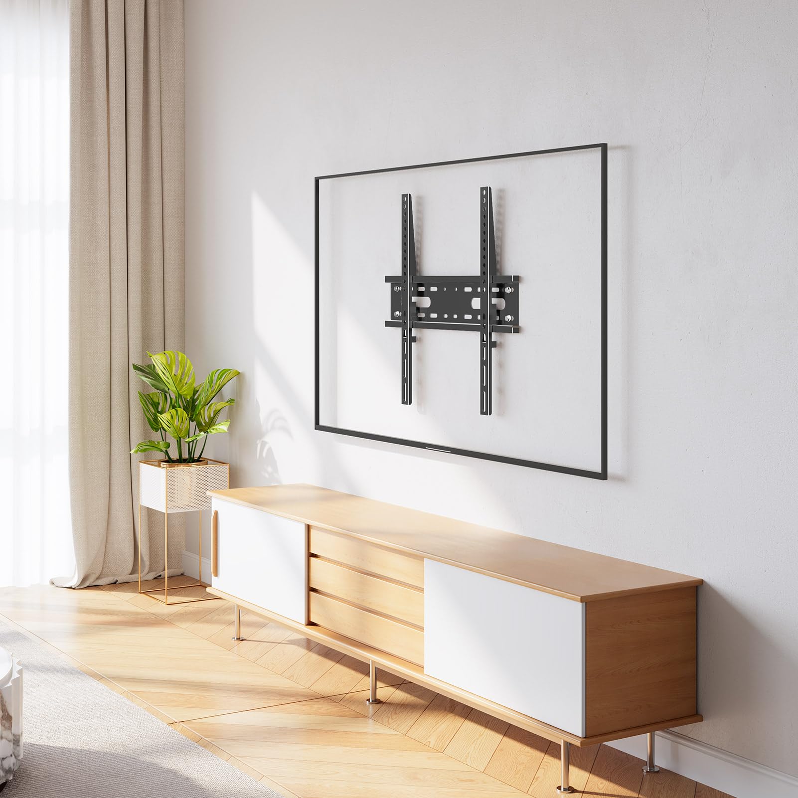 MOUNTUP Ultra Slim TV Wall Bracket for 26-60 inch Flat&Curved TV, Low Profile Wall Mount 23mm from Wall up to 45 KG, with Max VESA 400X400mm, EU0082-F — view 8