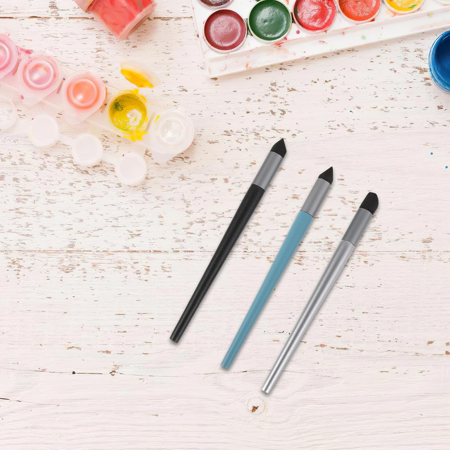 FUNNETOYU 6pcs Blending Sponge Pen Set for Oil Pastels Soft Head Tools for Sketching Drawing Painting Portable Art Supplies for Artists Blending
