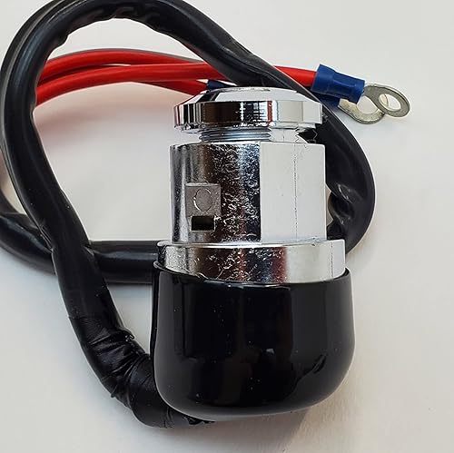 Miniatura 4 de Interruptor de encendido cromado de 3 posiciones (apagado, encendido, encendido con luces) con 2 llaves redondas resistentes a manipulaciones para