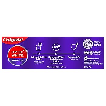 Amazon.com : Colgate Optic White Purple Toothpaste for Teeth