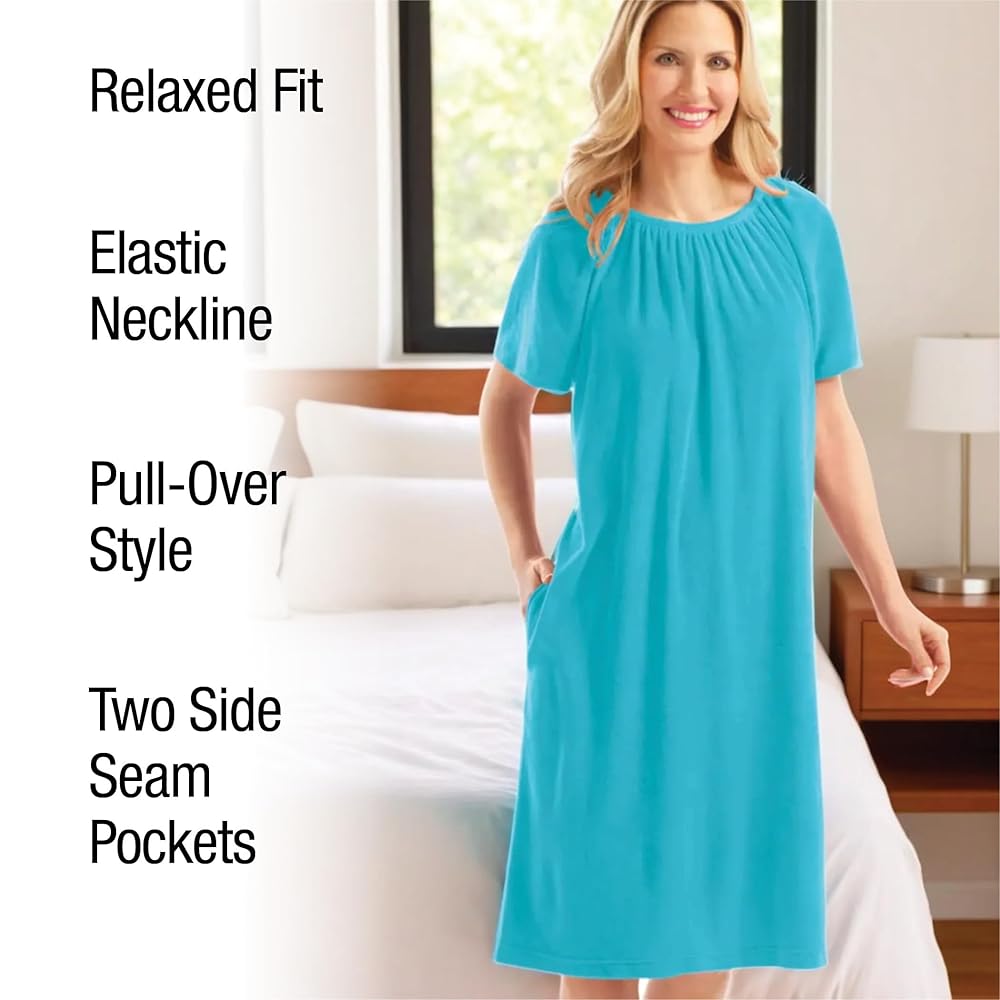 Collections Etc Women's Solid Color Comfort Fit Short-Sleeve Collections Etc Women's Solid Color Comfort Fit Short-Sleeve