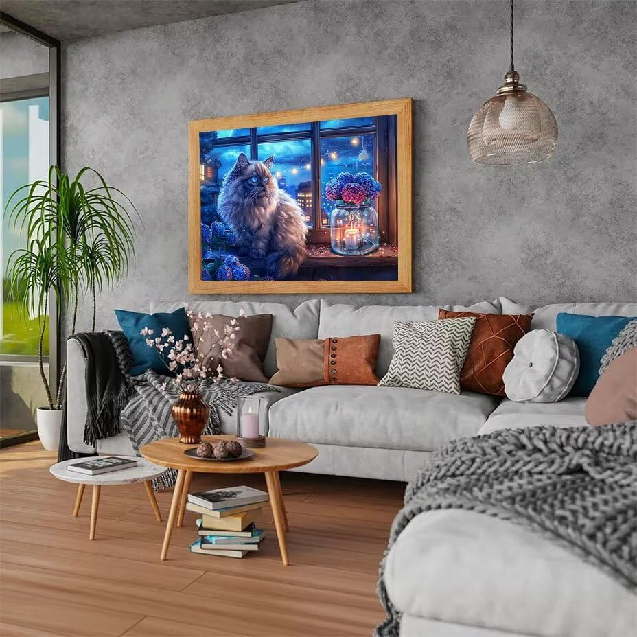 Diamond Painting Chat 5D Solution Anti-Stress et Déco Murale Maison
