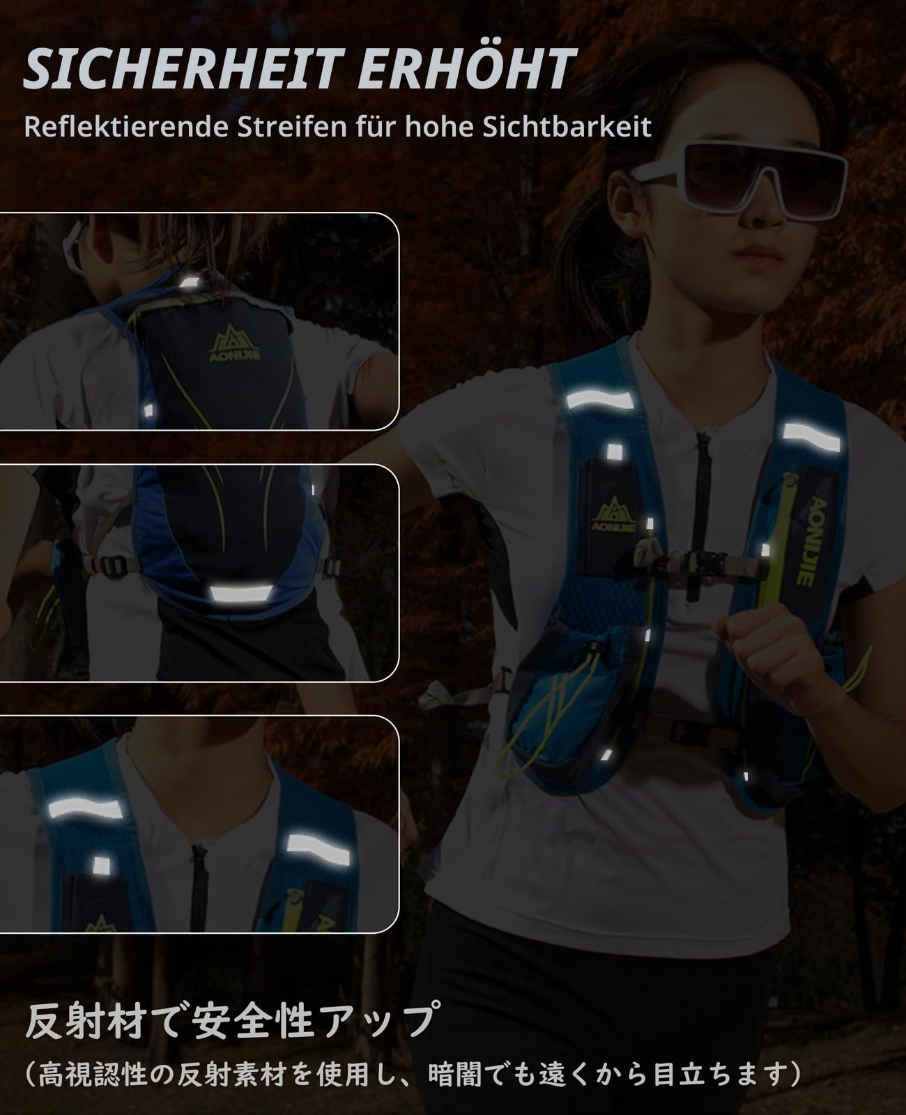 TRIWONDER Ultraleicht Trinkrucksack, 5.5L Laufrucksack, Trailrunning Rucksack, Hydration Pack im Freien, Rucksack Outdoor für Laufen, Marathon, Radfahren
