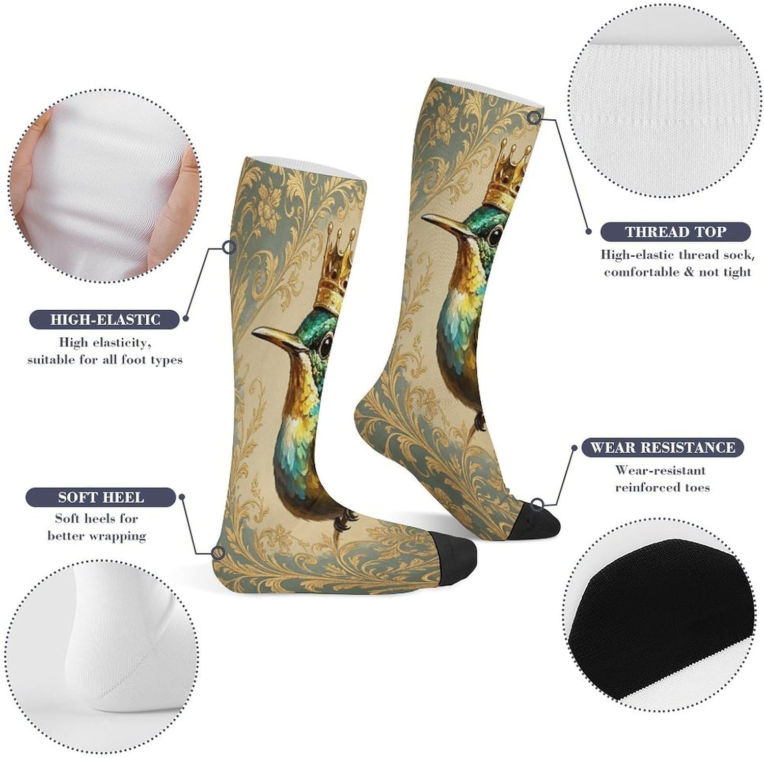 Flying Bird Crew Socks Calf Socks Athletic Crew Sock