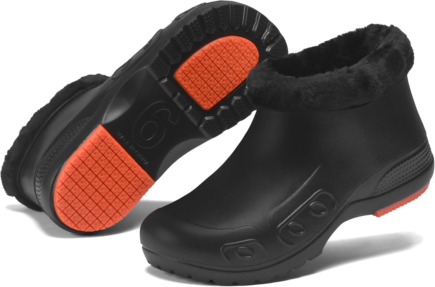 YUNGPRIME Men's Women's Fur Lined Non-Slip Clogs Waterproof Fleece Garden Shoes Winter Work Shoes Chef Shoes with Soft Fleece Lining