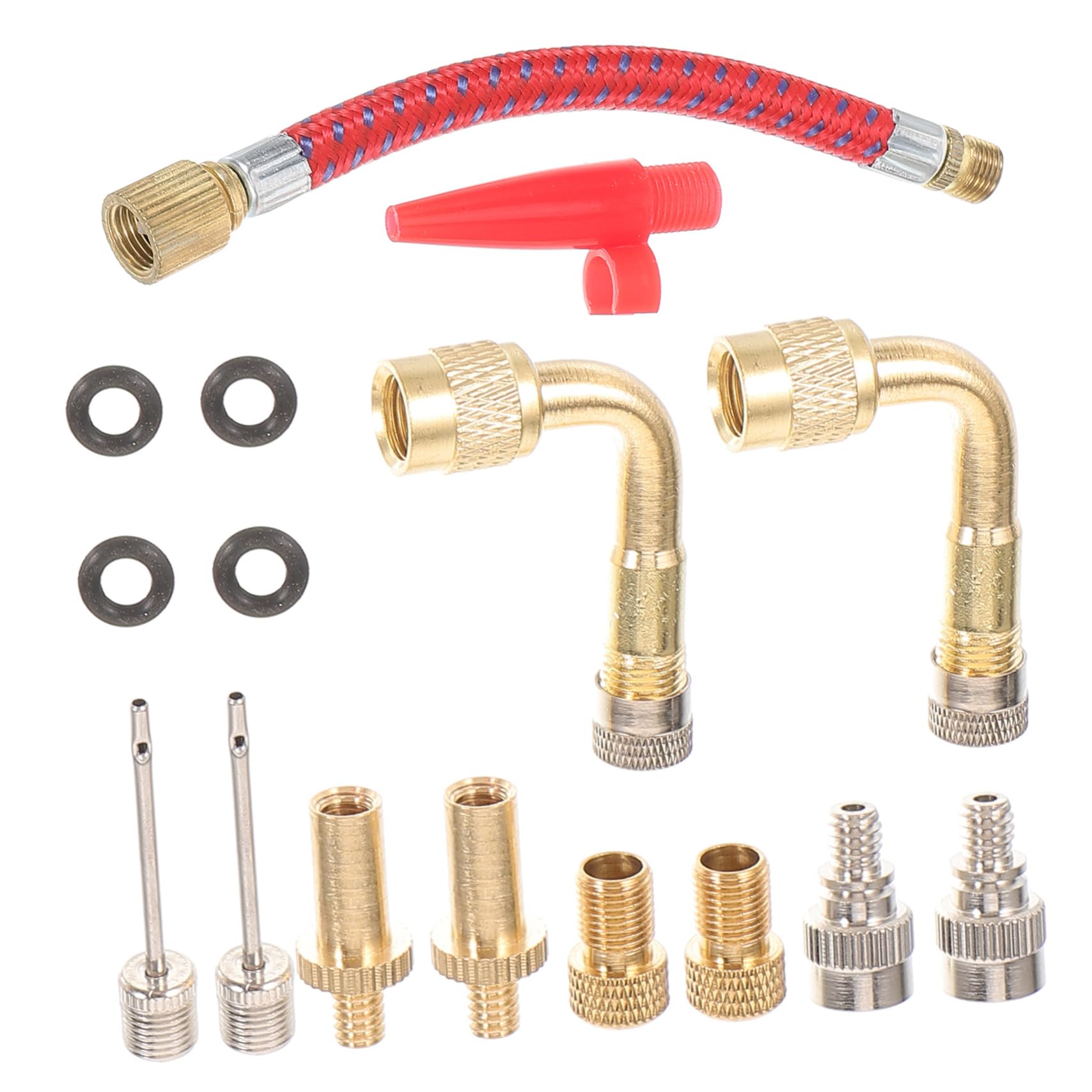 Kisangel Tragbarer Reifenfüller für das Auto Pumpenventil Adapter Aufblasadapter elektrische Luftpumpe autoventil Adapter Fahrrad ventiladapter Kugelfüllnadel Ballpumpe Nylon Golden