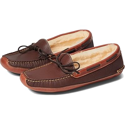 L.L.Bean Bison Double Sole Slipper Shearling Lined raisin