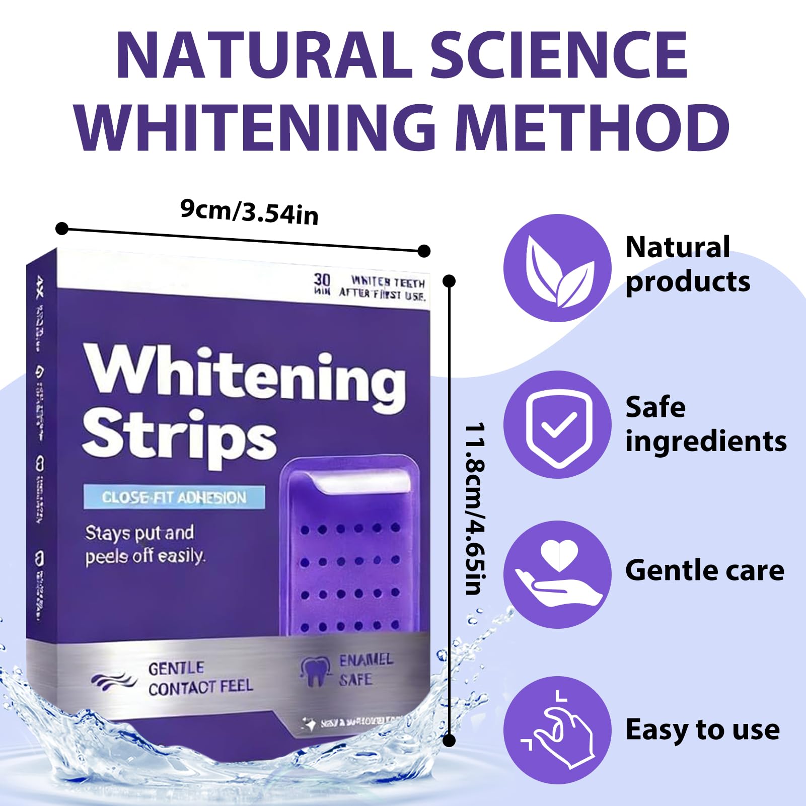 Strisce Sbiancanti Denti Viola – Sbiancamento Denti Rapido a Casa – Sbiancante Denti per Denti Sensibili – Rimuove Macchie Caffè Fumo Vino – 14 Strisce Teeth Whitening Strips - 3