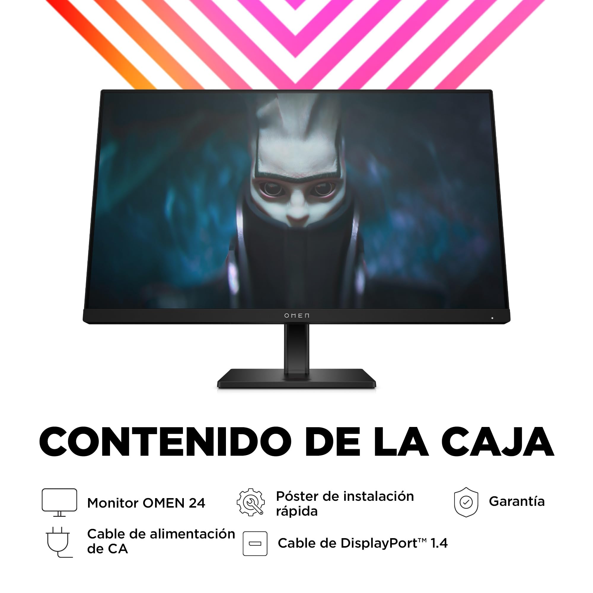 HP OMEN 24 – Monitor Gaming de 24" FHD 1920 x 1080 a 165 Hz, IPS, 16:9, 1ms, HDMI, Antirreflejo, DisplayPort, AMD FreeSync Premium, Compatible con Consolas Negro, Plano, 165Hz