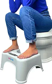Banquinho de Cócoras Ergonomico Vaso Sanitário Apoio de Pés Para Evacuar EASYPOOP Suporte de Celular, Antiderrapante