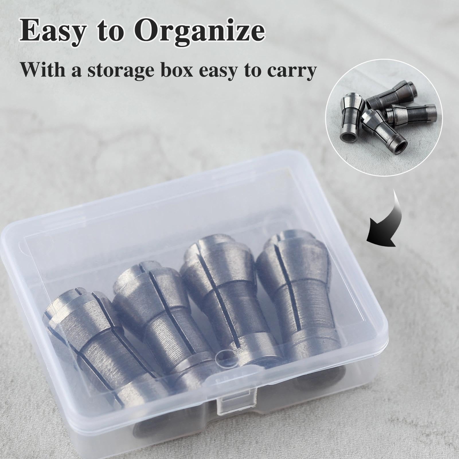 LEONTOOL Juego de 4 Piezas Pinzas para Amoladora Recta Adaptador de Pinza 3mm y 6mm 2 Piezas de 3mm y 2 Piezas de 6mm Accesorio para Grabador y Fresadora