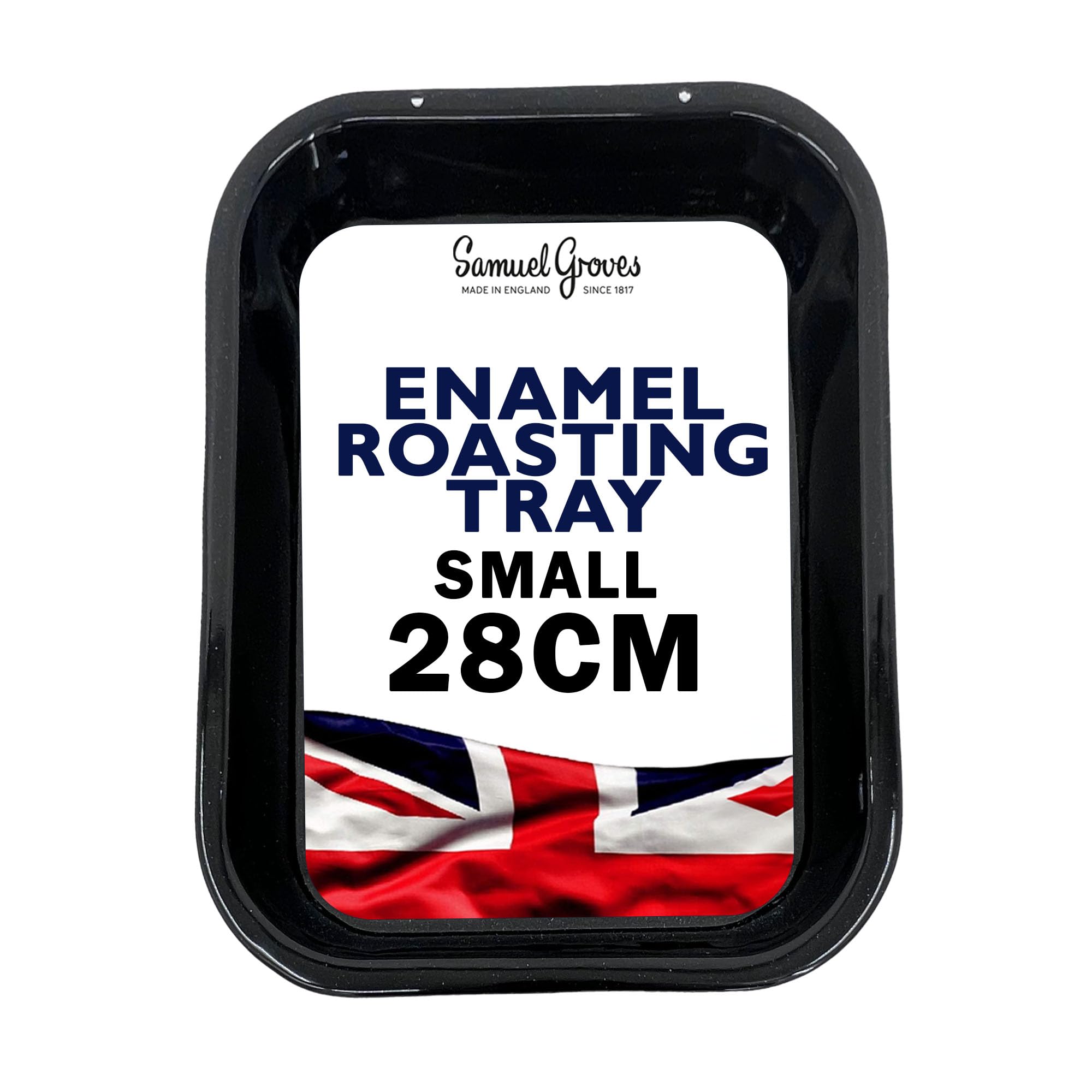 Great British Bakeware 28cm Vitreous Enamel Baking Tray Oven & Roasting Trays, Heavy Duty Vitreous Enamel Bakeware