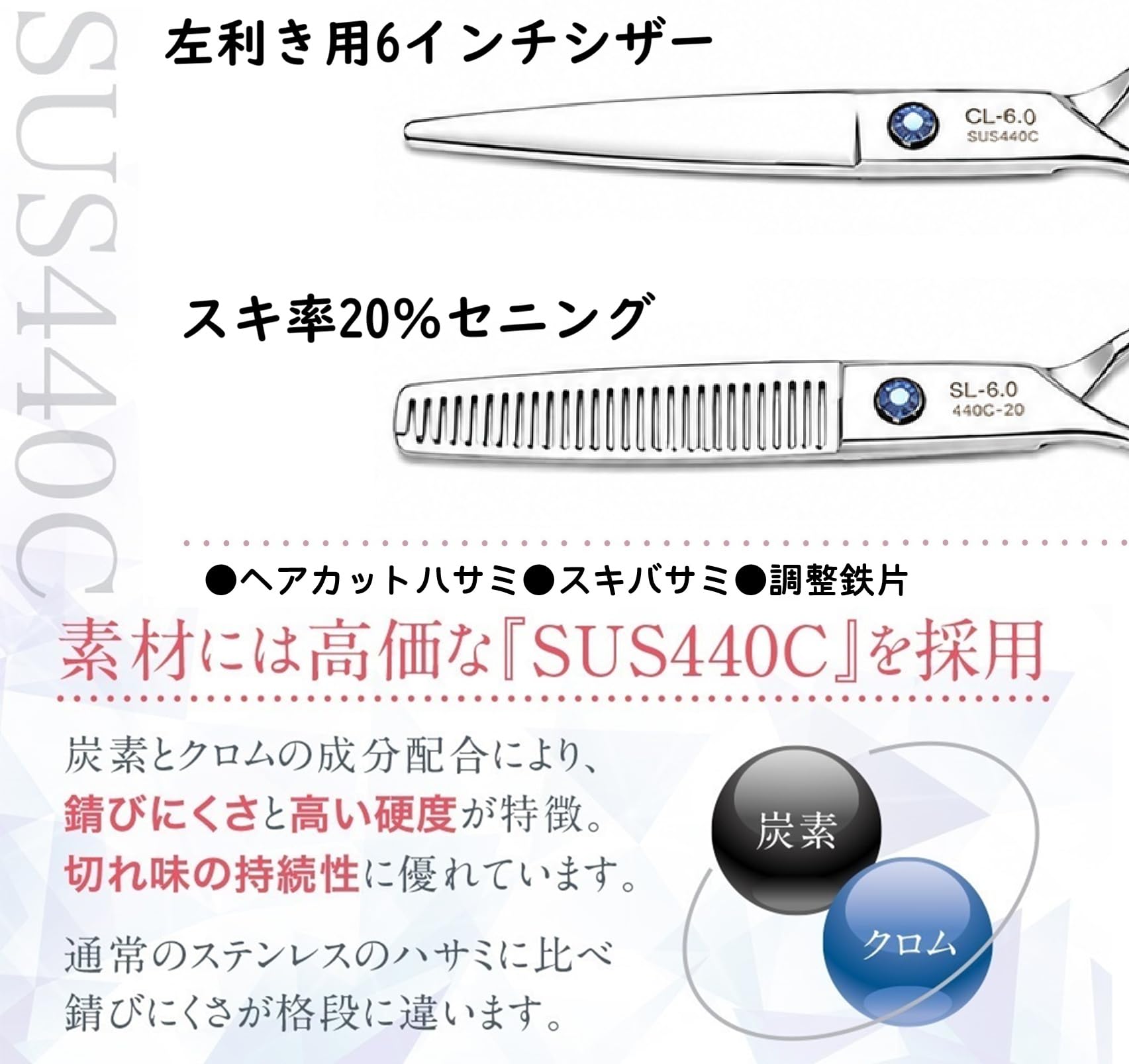Amazon.co.jp: montesoro【左利き専用】セニング シザー セット ヘア