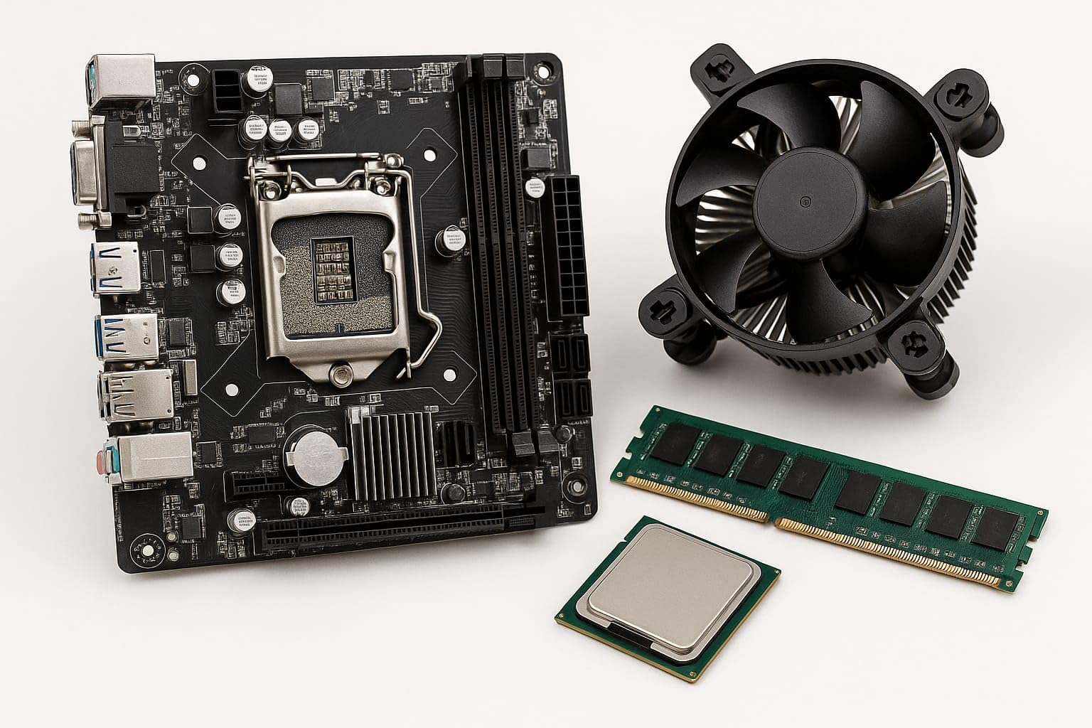 H61 Motherboard Kit 8GB DDR3 RAM + with Quad Core Processor + CPU Cooling Fan-picture-28