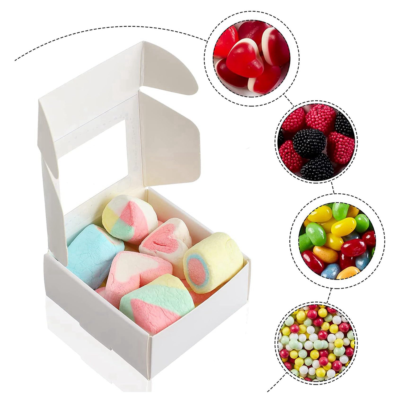 200 StüCk Kraftpapier Box Verpackung mit, Geschenk Verpackung, Leckerli Box für Hausgemachte Seife, Leckereien, Backwaren, SüßIgkeiten ()
