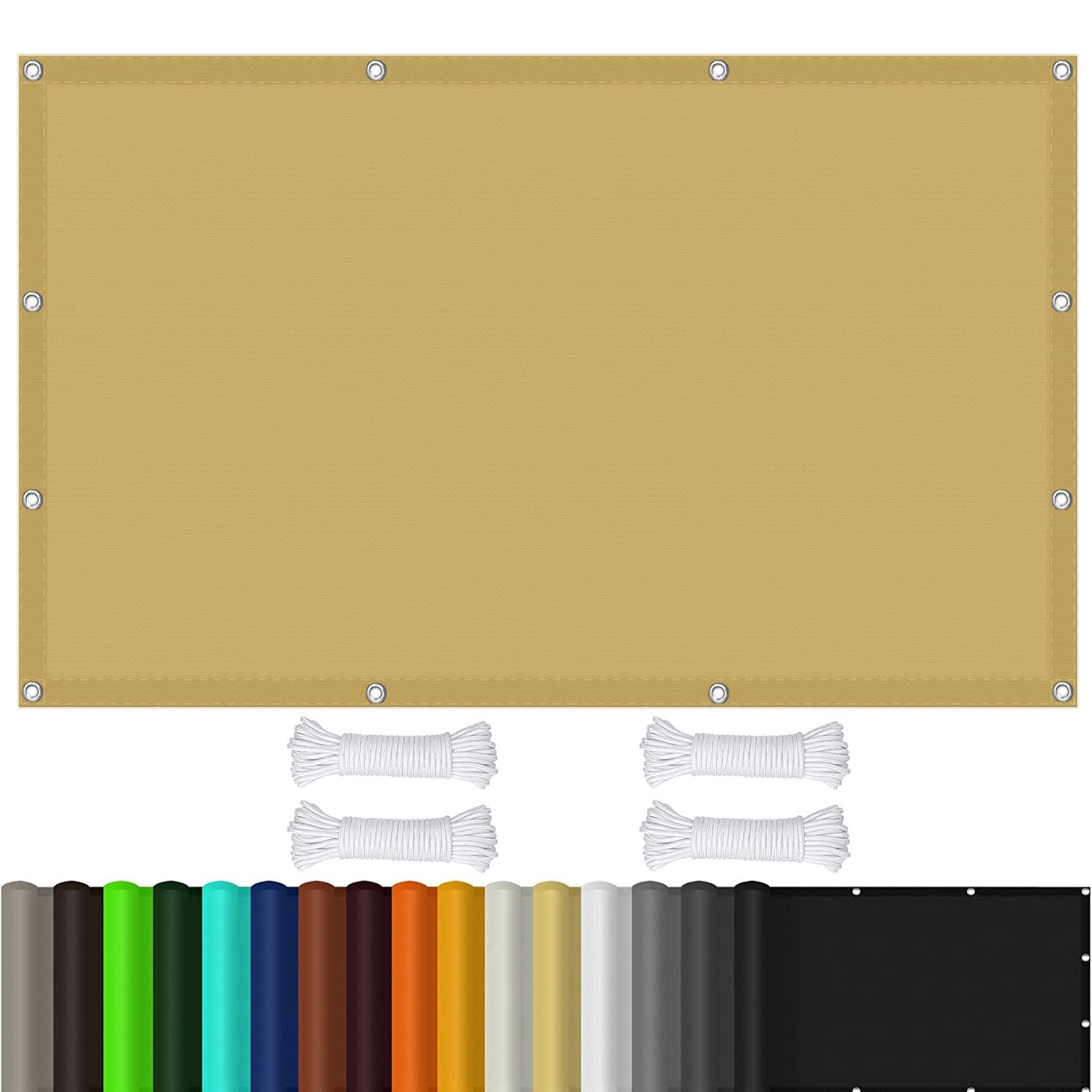 Voile d'ombrage imperméable 6.5x6.5m contre pluie et déchirures