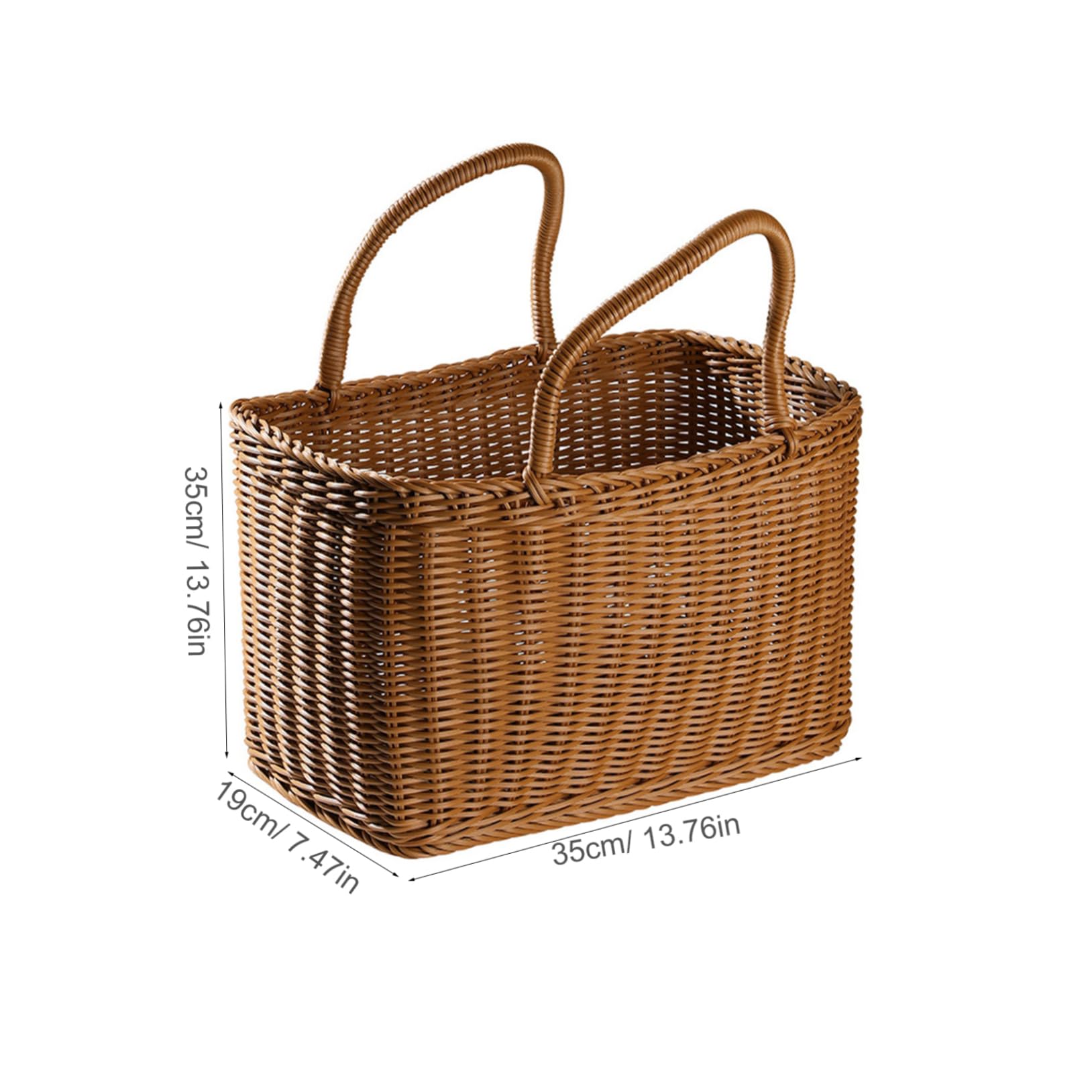 STOBAZA 1Pc Handmade Rattan Woven Basket Decorative Flower Basket for Home Office Multi Functional Storage for Fresh Dried Flowers Design Portable Picnic