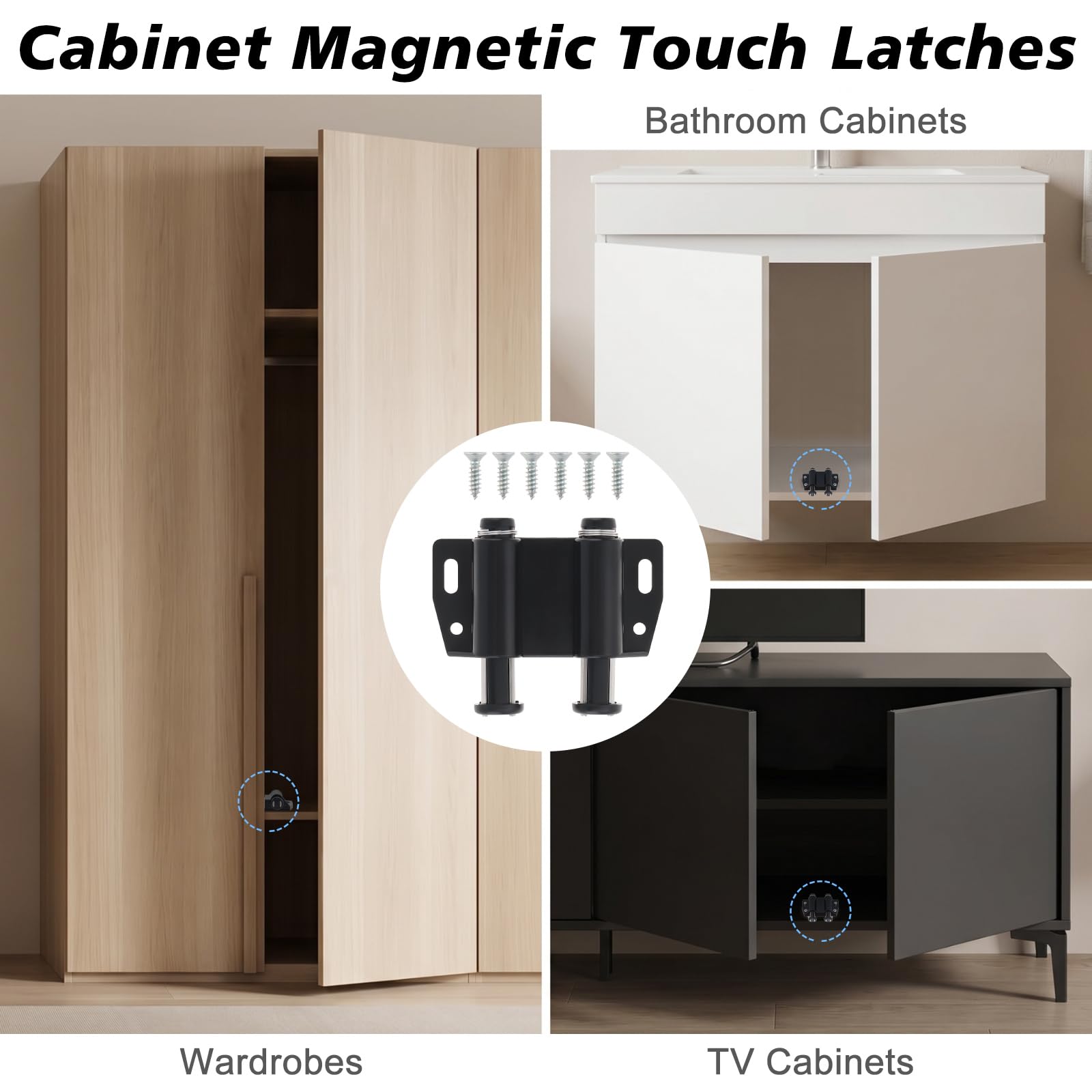 Magnetic Cabinet Latches - Push to Open -8