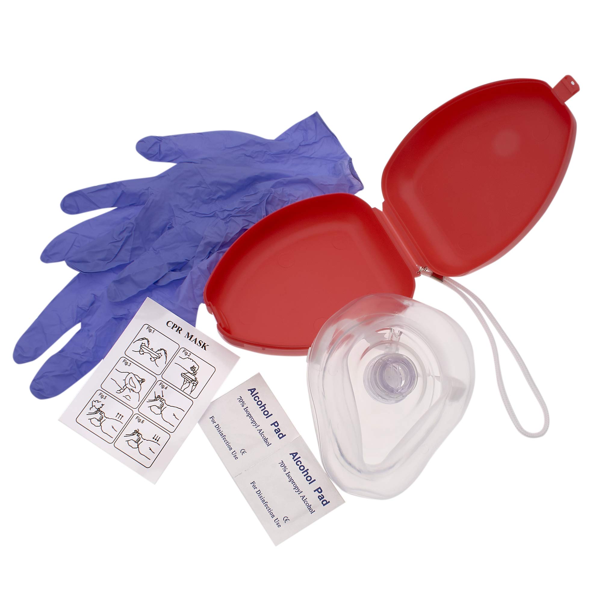 6 Pack First Aid Medical CPR Rescue Mask, Adult/Child Pocket