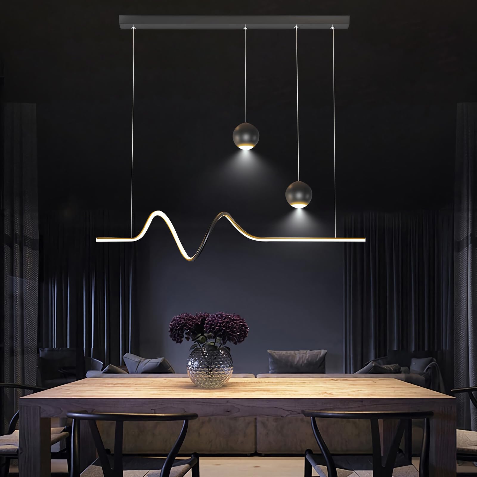 Moderne Hängeleuchte 40cm - Dimmbare LED Pendelleuchte Mit Fernbedienung