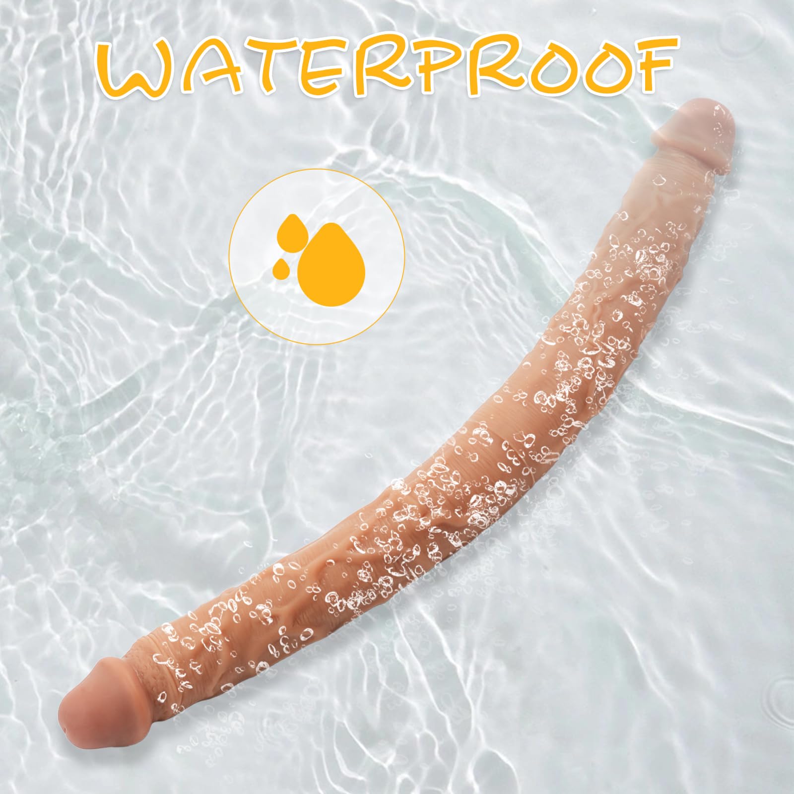AMAZBEE Dildo a doppia testa per donne Dildo morbido in silicone liquido per coppie di uomini e donne Dildo realistico per uso doppio (M)