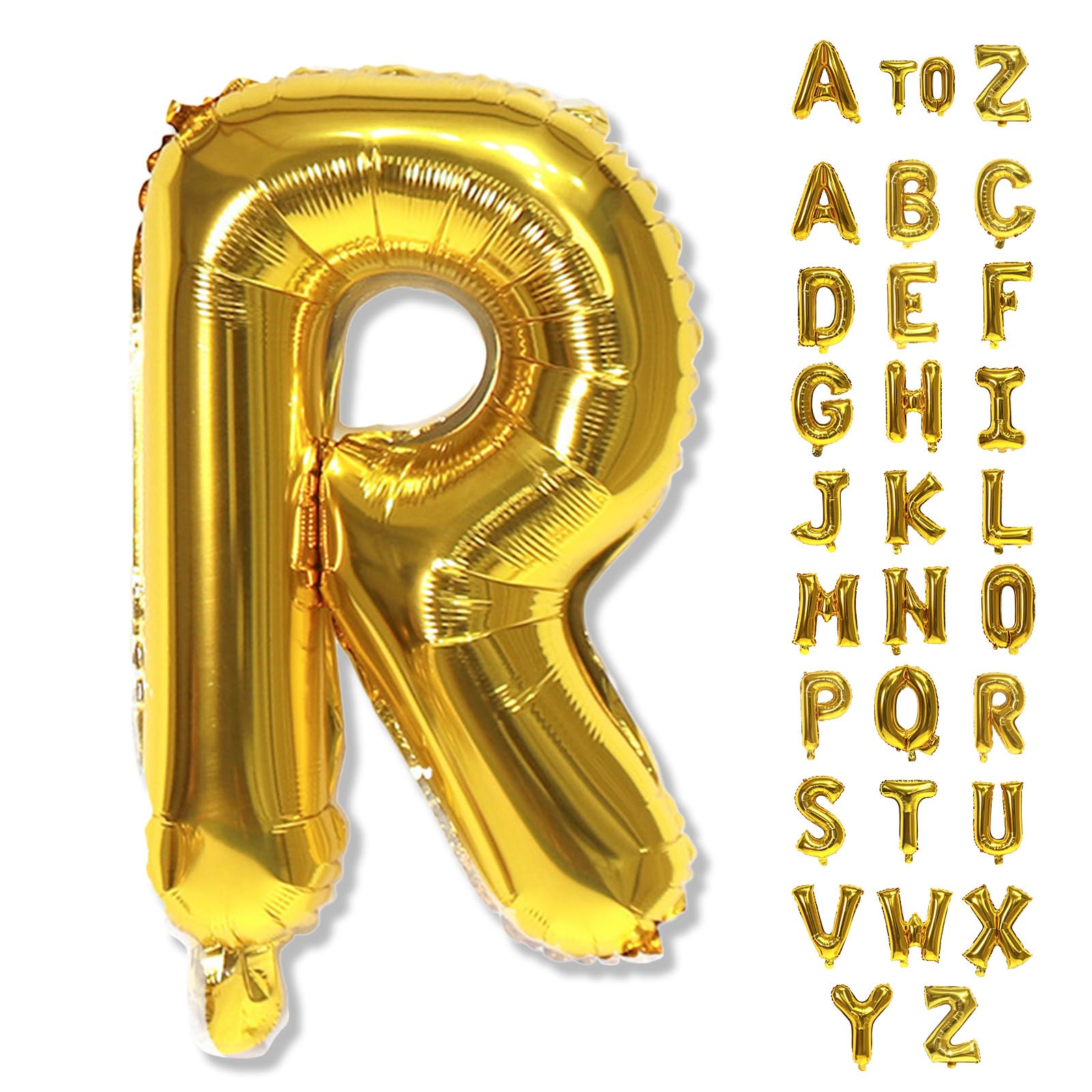 Foil Letter Balloons 40 Inch, Big Alphabet R Word Balloons, Large Self Inflating Name Balloon Letters Gold Decor, Helium Custom Letter Balloon for Women Birthday Party Anniversary Decoration Supplies