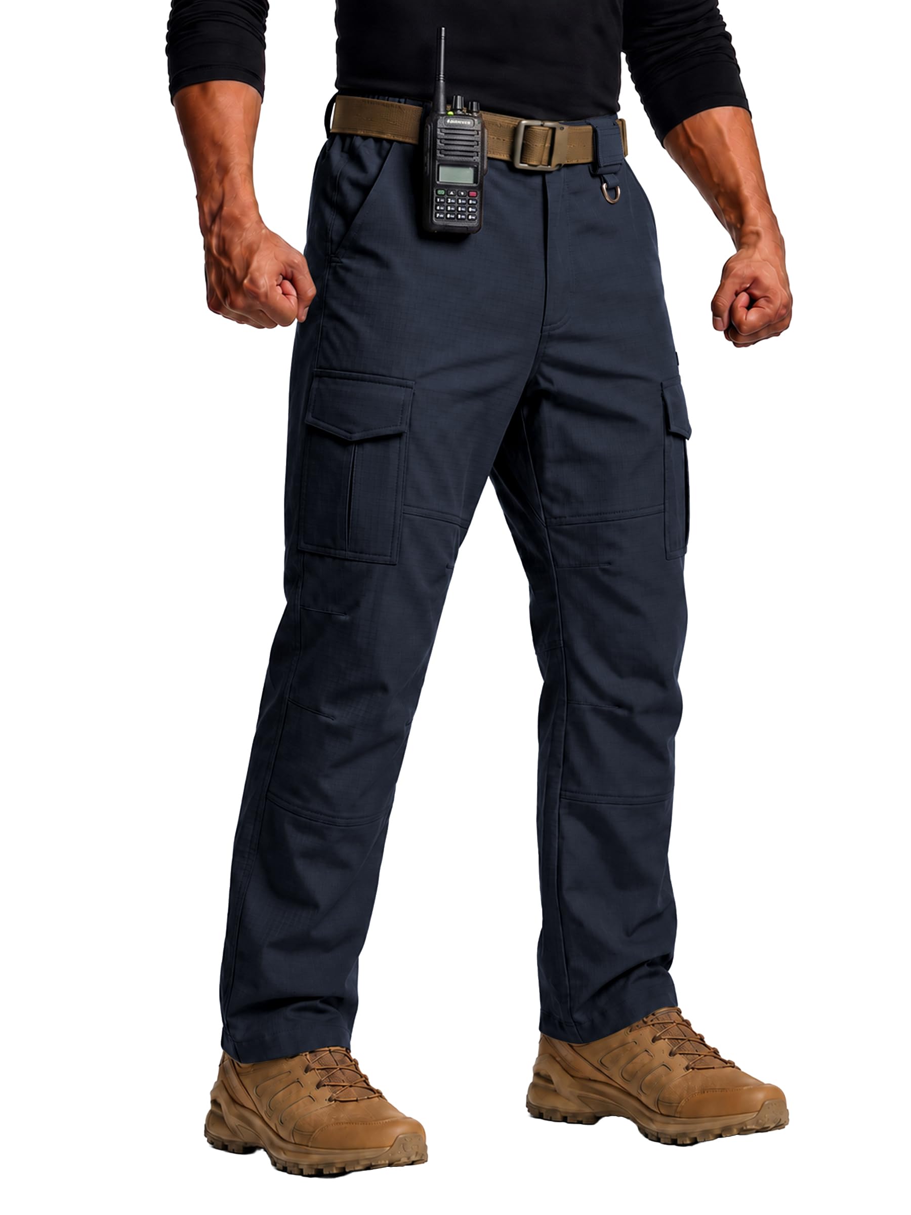 Men's Tactical Cargo Pants Water Resistant Work Pants Hunting (No Belt)