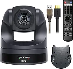 Câmera PTZ 4K com zoom óptico 20X, câmera POE para sala de videoconferência, transmissão ao vivo USB HDMI IP para cultos religiosos Vmix, Zoom, OBS, YouTube（Enviado do Brasil, sem impostos adicionais）