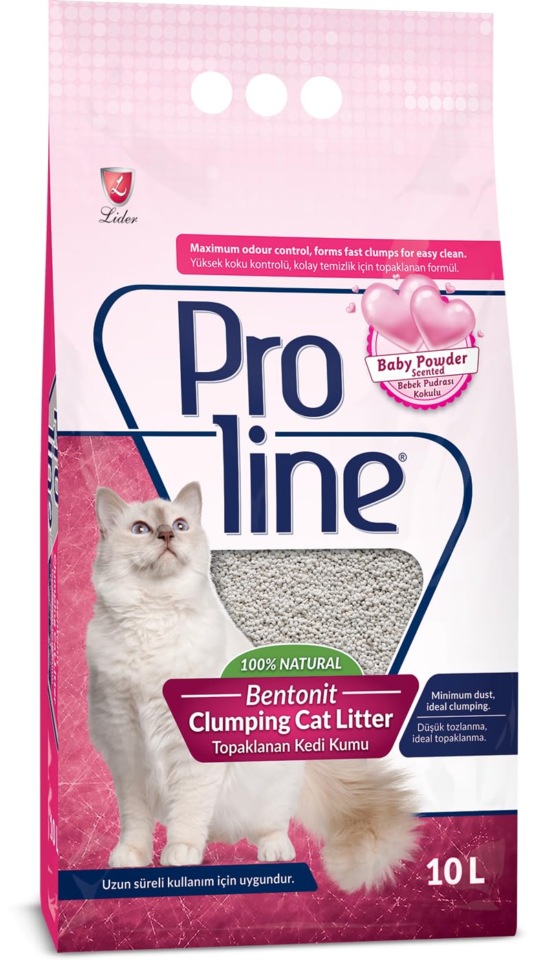 Proline LIDER Bentonite Cat Litter 10L Baby Powder