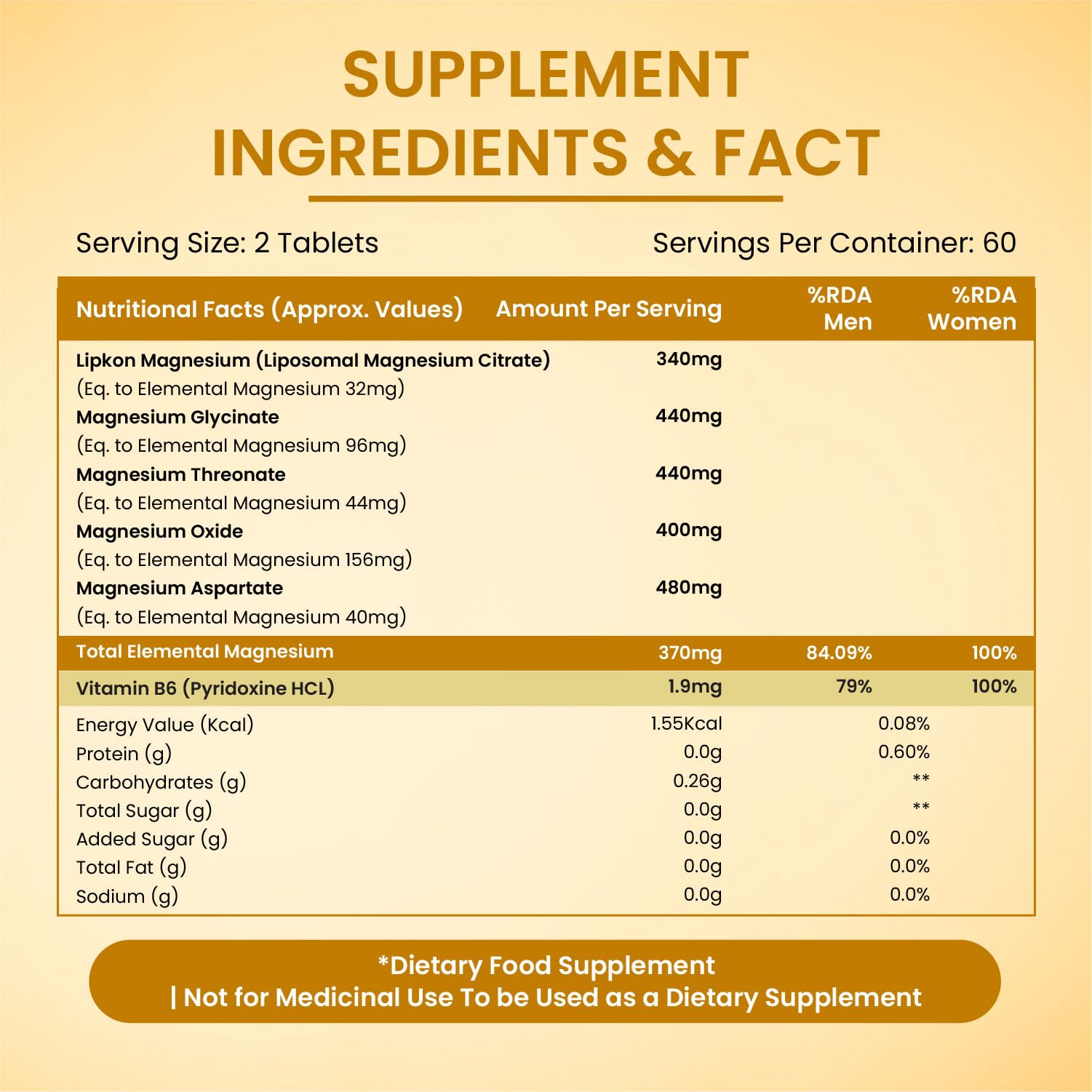 Vlado's Himalayan Organics 5X Strength Liposomal Magnesium Supplement - 2100mg+ with Chelated Magnesium Glycinate, Citrate, Oxide, Threonate, Aspartate & Triple magnesium Complex | For Sleep, Cramps, Recovery, Nerve & Muscle Function, Clinically Proven, 100% RDA - 120 Tablets — Amazon image 2