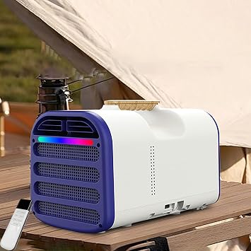 Portable Air Conditioner, 1500W 5200 BTU, Fast Cooling, Inverter Technology, Remote Control, Low Noise for Home, Outdoor, Car, RV, Tent