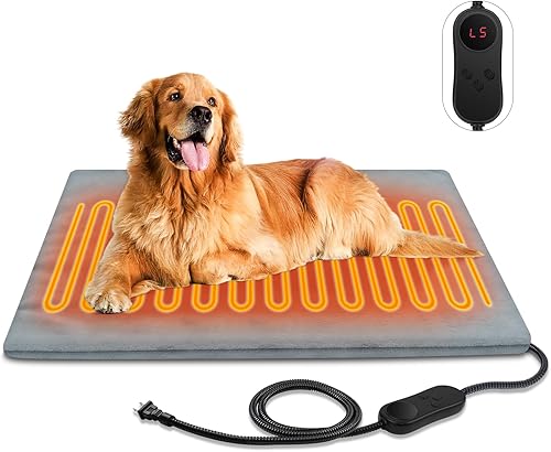 Almohadillas térmicas grandes para mascotas para perros y gatos al aire libre, 35.4 x 23.6 pulgadas, almohadilla térmica para cama de perros y gatos