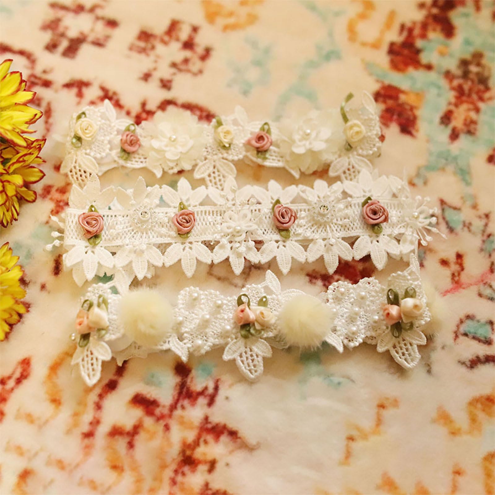 4 Fasce Capelli Bambine Con Fiori - Accessori Elastici Decorativi Per Neonati E Bambini - Foto 4