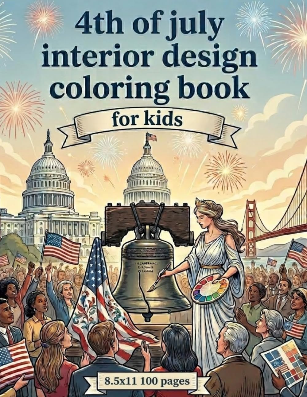 A 4th of July Coloring Adventure.: Subtitle: 100 Pages of Patriotic Fun featuring American Landmarks, Fireworks, and Freedom for Kids Ages 4-8