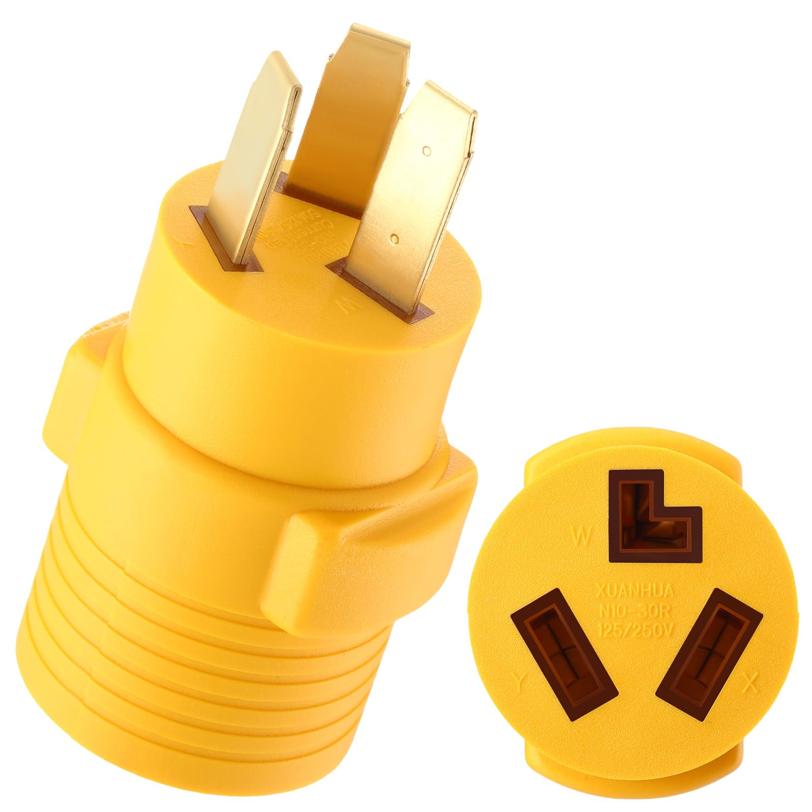 Kanayu Dryer Adapter Compatible with NEMA 10-50P to 10-30R, 3 Prong 50amp Male Plug to 30 Amp Female Connector Adapter, Dryer Receptacle for Old Style(Yellow)