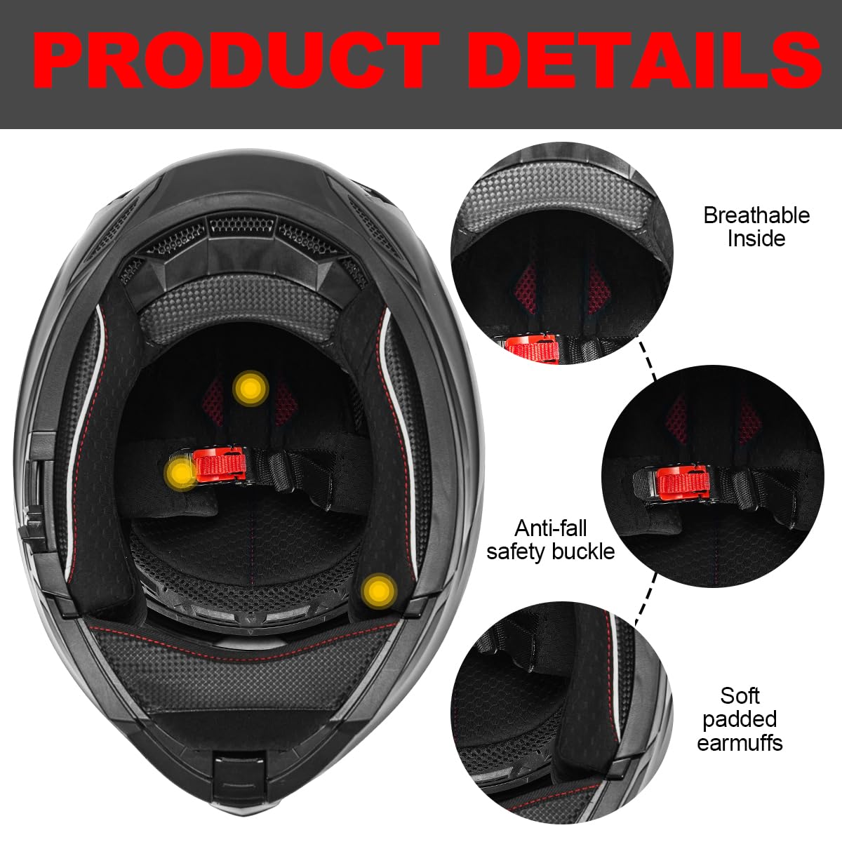 Casque intégral modulable pour Moto | Casque Moto modulable homologué Homme Femme | Mentonnière renforcée et Double visière | Homologué ECE 22.06 | Noir Mat