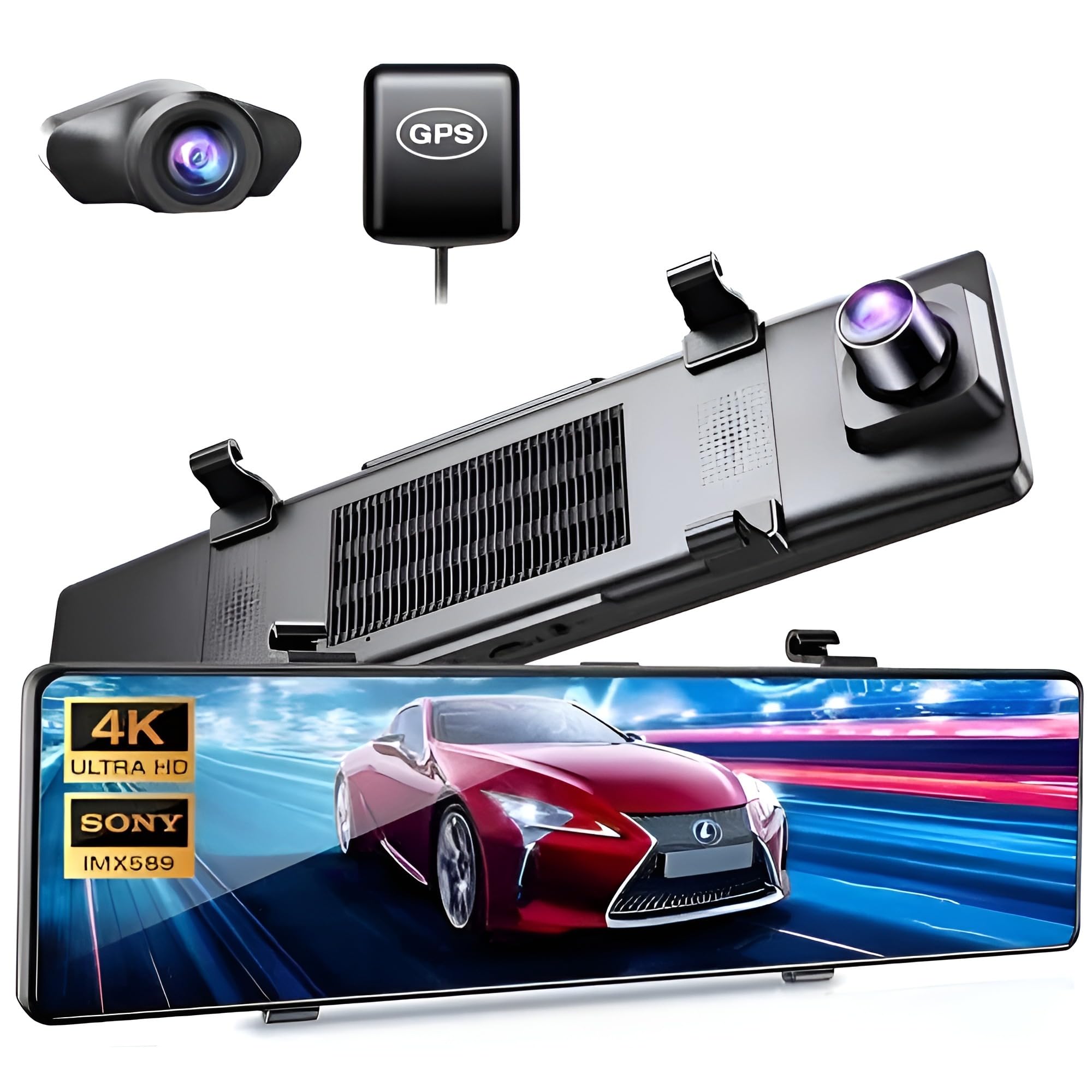 Amazon.co.jp: ドライブレコーダー ミラー型【12インチ大画面&4K GPS
