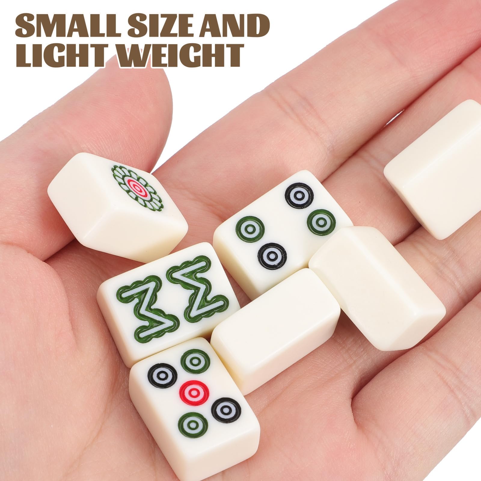 Abaodam Mahjong Spielset Nummer 20, 1 Satz, Acryl und Holz, Reisespiel | Kompakt für Unterwegs, für Partys und Zuhause, Inklusive Englischer Anleitung