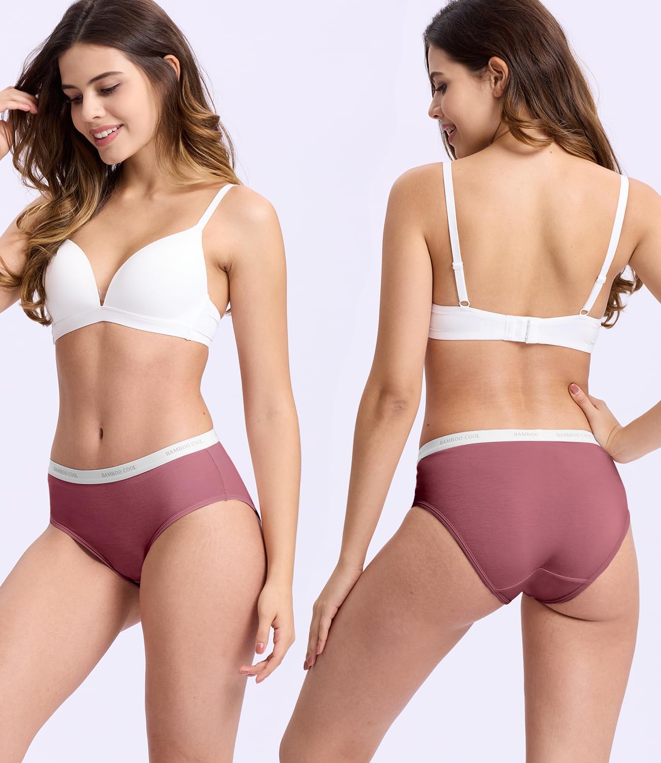 BAMBOO COOL Womens Underwear, Moisture-Wicking Briefs, Soft and Breathable Panties, Mid Waist, 5-Pack - Image 2