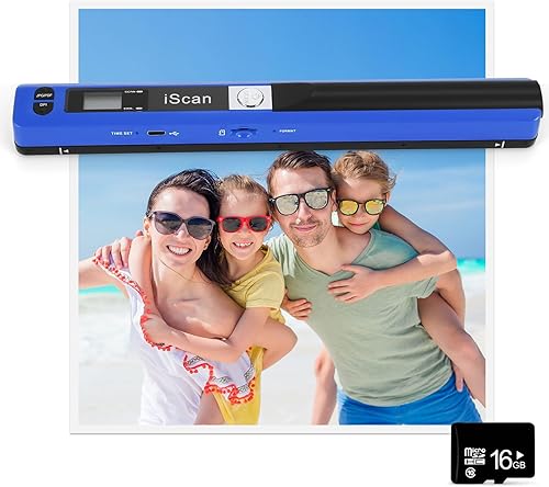 Vista 32 de Escáner de documentos portátil, escáner de imagen portátil AOZBZ 900DPI, varita de escaneo, escáner móvil de fotos a color A4 escaneo práctico Negro