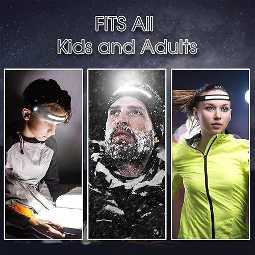 Miniatura 5 de Lámpara de cabeza, luz LED brillante e impermeable, 3.9 x 2.2 in, lámpara con sensor de movimiento, linterna impermeable, función de sensor de