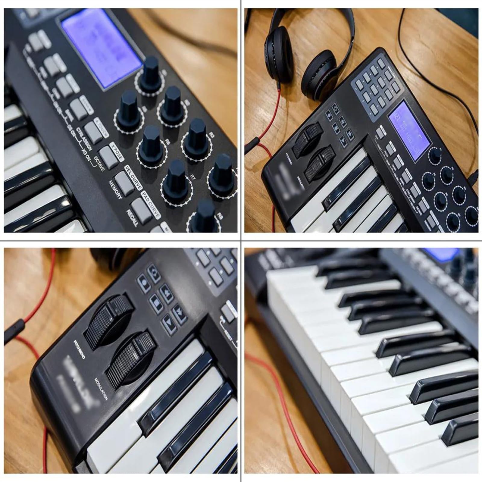Tragbares 49-Tasten-USB-Tastatur-Controller-Instrument, 8 Bunte RGB-Hintergrundbeleuchtungspads Mit USB-Kabel Keyboard-Klavier für Anfänger