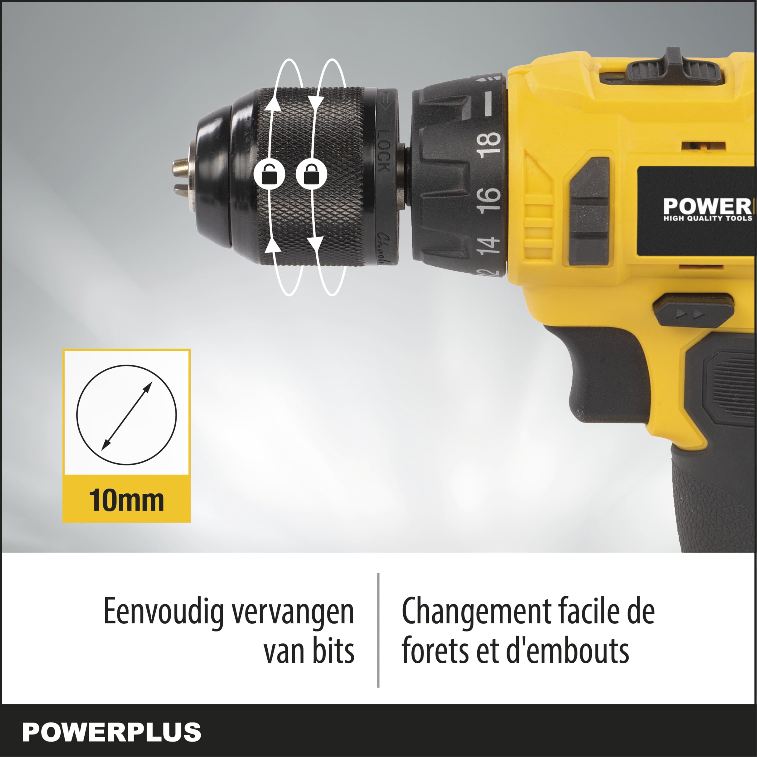 POWERPLUS POWX00425 - Taladro/atornillador 16 V agli ioni di litio 2 bat