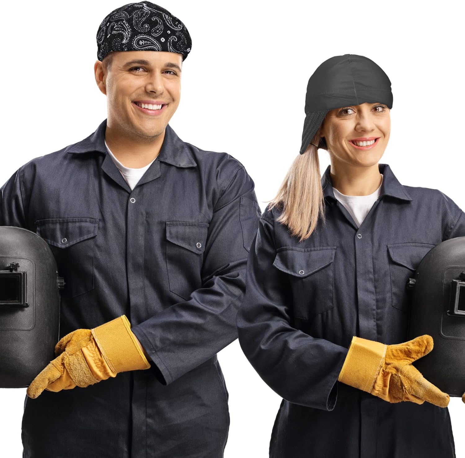 Smiling Welders Model Protective Headwear
