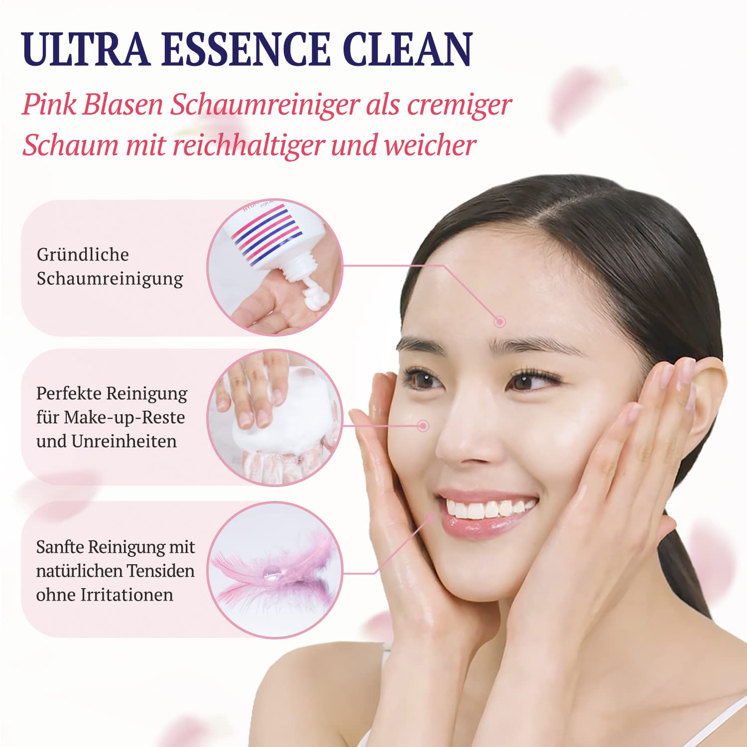 Storyderm – delikatna pianka oczyszczająca – demakijaż, ujędrniająca, koreańska pielęgnacja skóry, peptydy i japoński olejek kameliowy – Ultra Essence Clean – 150 ml