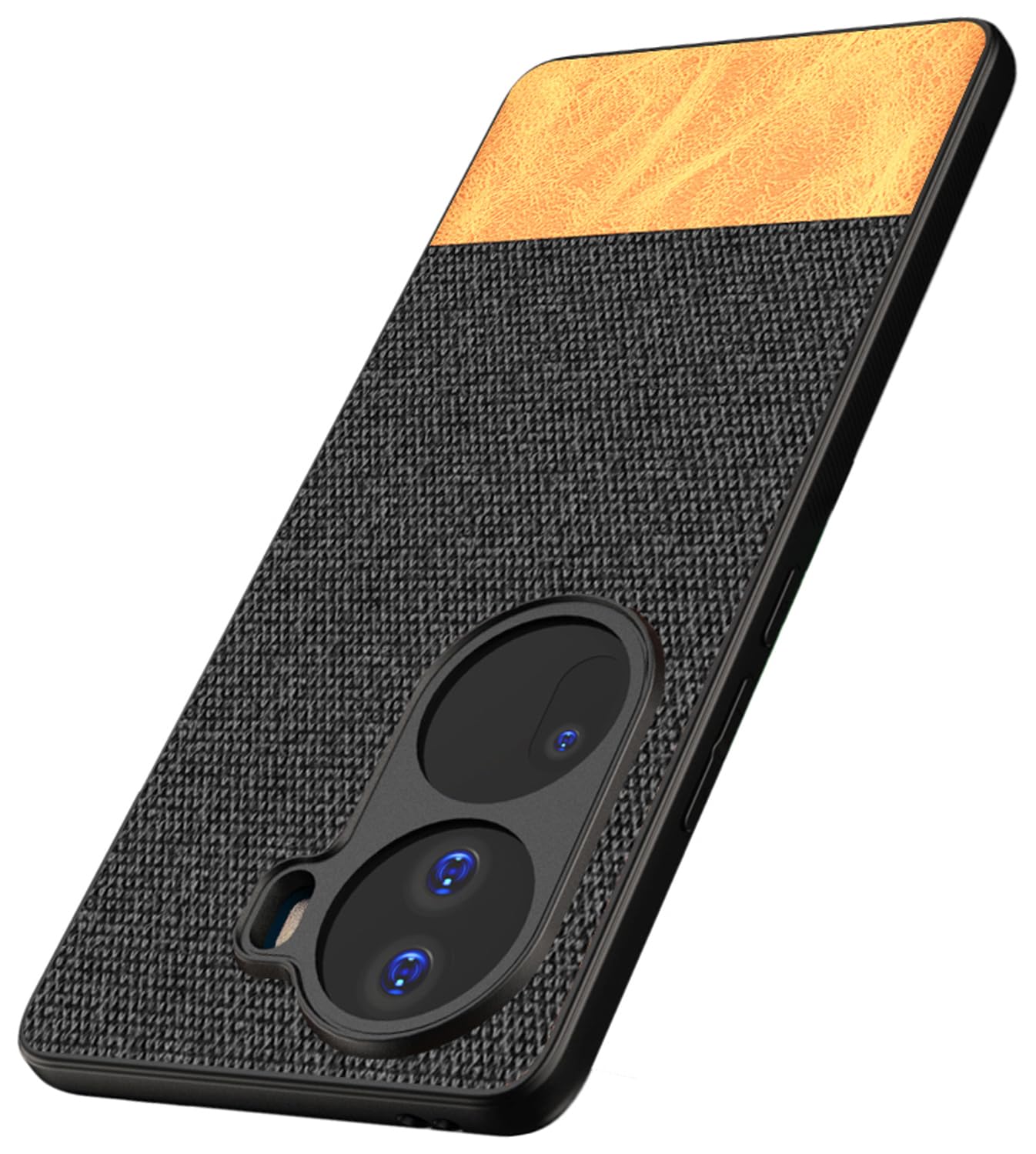 Kapa Soft Fabric & Leather Hybrid Protective Back Cover for Oppo Reno 11 PRO | Shockproof Slim Hard Anti Slip Back Case (Black, Brown) (B0CV5BG4M2) Amazon Price History, Amazon Price Tracker