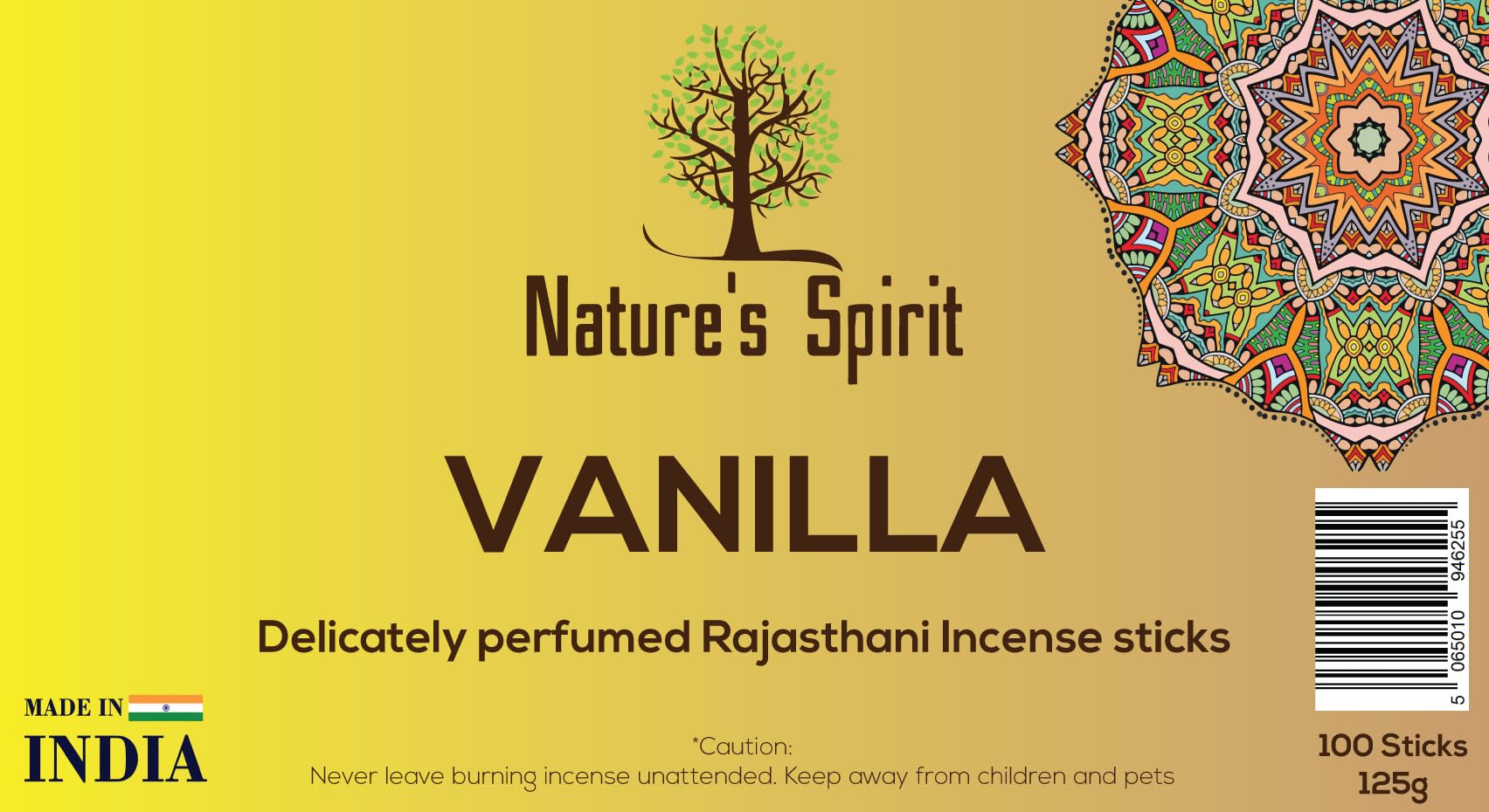 Traditional Indian Incense Sticks-Joss-Classic Charcoal Smooth Burning-100 Sticks-multi Aromas (Vanilla)