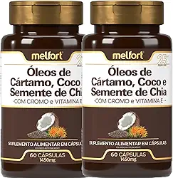 Óleo De Cártamo, Coco E Semente De Chia 1450mg 120 Cápsulas