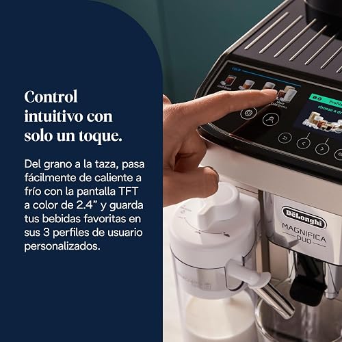 De'Longhi Magnifica Duo - Machine à Café Automatique 20 Boissons Argent - 6